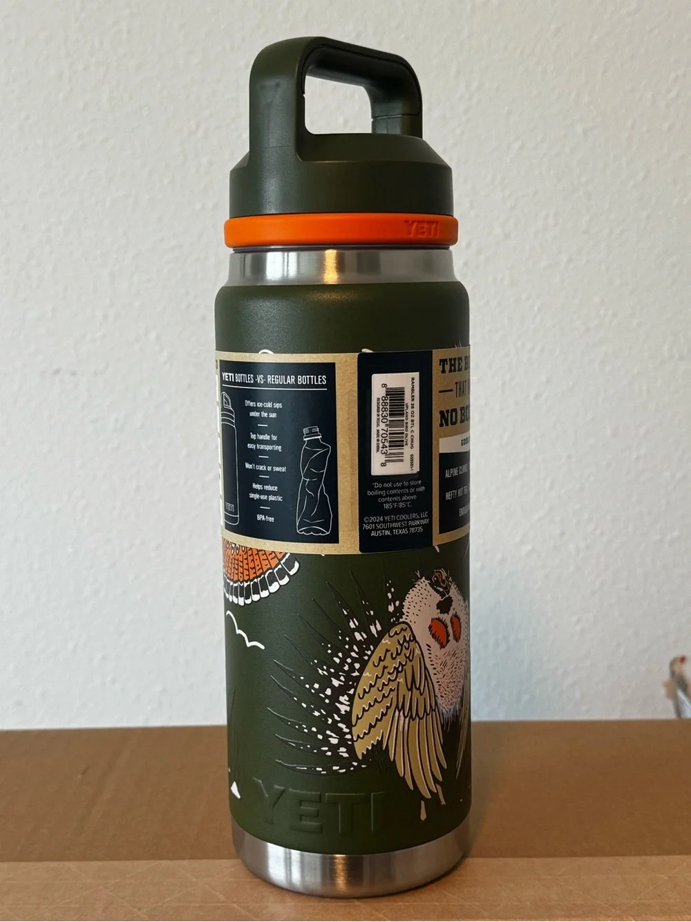 Yeti Rambler 26oz  Bottle Upland Bird Olive King Crab Orange | New
